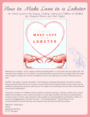 How to Make Love to a Lobster Cookbook