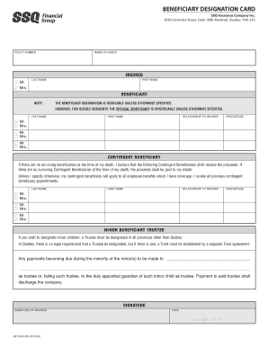 Beneficiary Designation Card