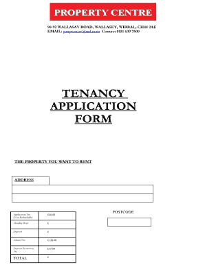 UK Tenancy Application Form