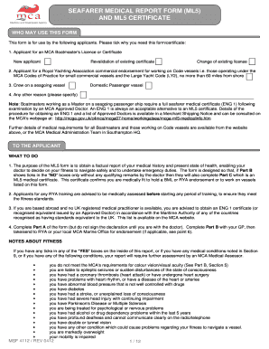 Seafarer Medical Report Form (ML5)