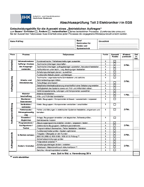 Abschlussprüfung Teil 2 Elektroniker /-in EGS