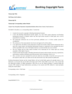 Bonfring Copyright Form