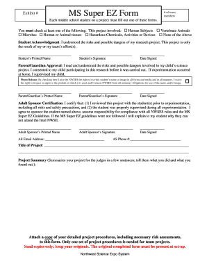 MS Super EZ Form for Science Project