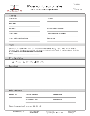 IP Network Order Form