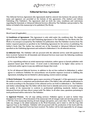 Editorial Services Agreement