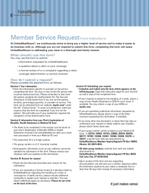 UnitedHealthcare Member Service Request Form