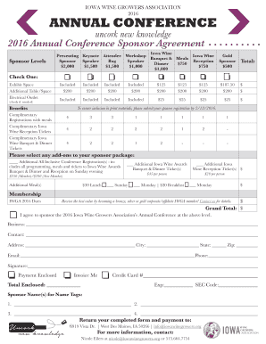 Uncork new knowledge 2016 Annual Conference Sponsor Agreement - iowawinegrowers