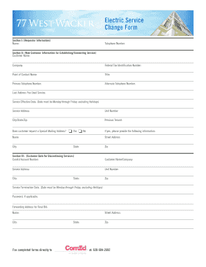 Electric Service Change Form