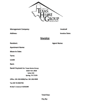 Residential Rental Invoice