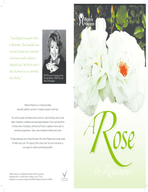 A Rose to Remember Order Form