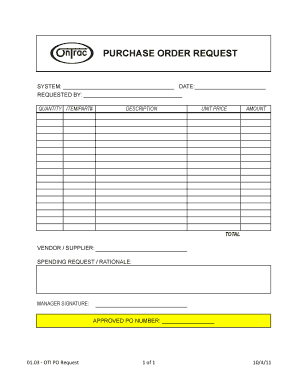 Purchase Order Request Form
