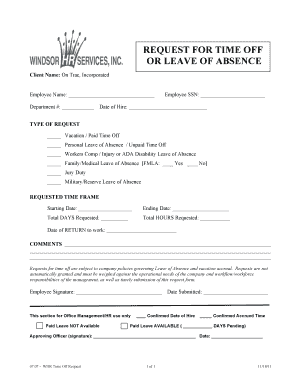 Employee Time Off Request Form