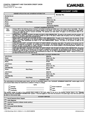 Account Card Member Application