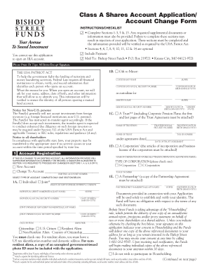 Class A Shares Account Application Form