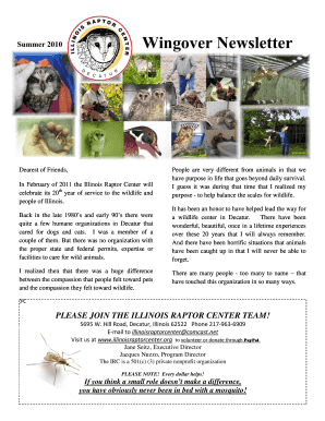 Illinois Raptor Center Donation Form