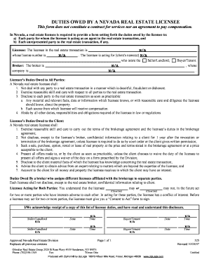 Nevada Real Estate Licensee Duties