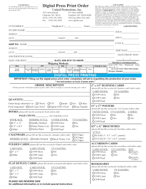 Digital Press Print Order Form