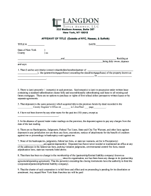 Affidavit of Title