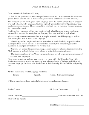 Baby feeding chart - 6th language choice form - cclighthouseschool