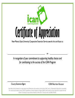 Fillable Online cahe nmsu Certificate of Completion - New Mexico State University Fax Email ...