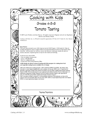 Tomato Tasting Student Worksheet