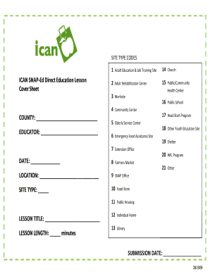 SNAP-Ed Direct Education Lesson Cover Sheet