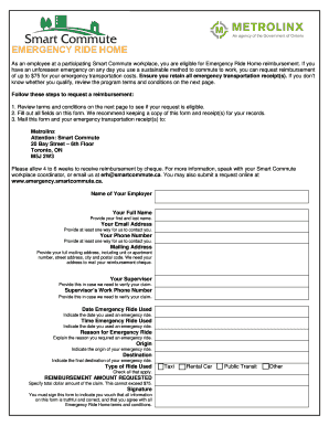 Emergency Ride Home Reimbursement Form