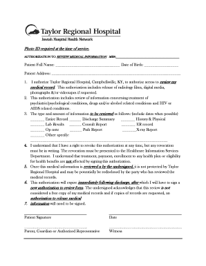 Authorization to Review Medical Information