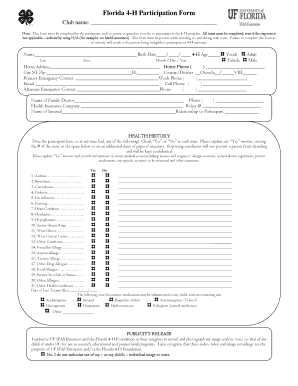 Florida 4-H Participation Form