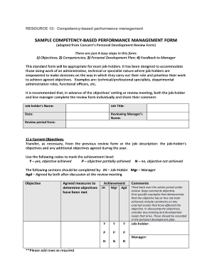 Competency-Based Performance Management Form