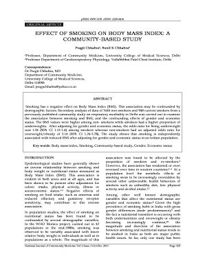 EFFECT OF SMOKING ON BODY MASS INDEX A COMMUNITY-BASED STUDY