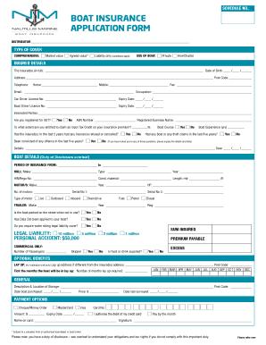 Boat Insurance Application Form