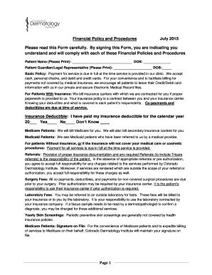 Financial Policy and Procedures Agreement