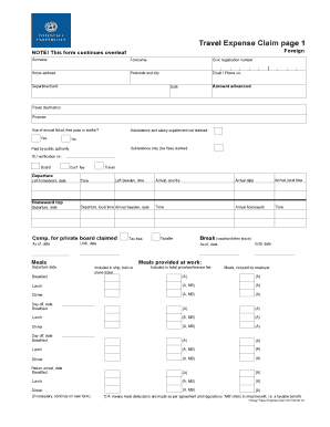 Foreign Travel Expense Claim