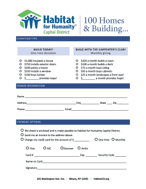 Habitat for Humanity Donation Form