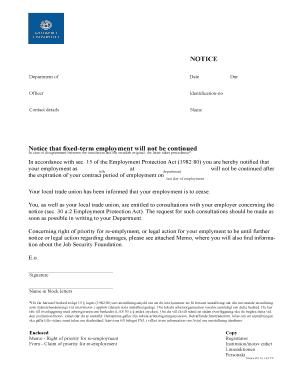 Swedish Employment Termination Notice