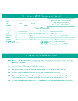 CHI Centers 2015 Membership Appeal
