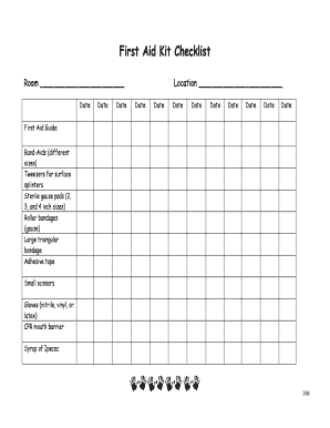 First Aid Kit Checklist