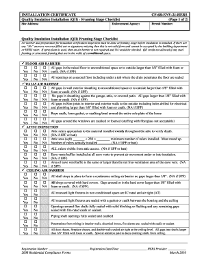 Quality Insulation Installation Checklist