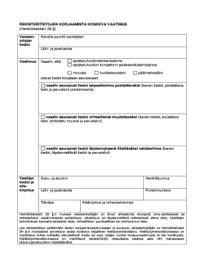 Request for Correction of Personal Data