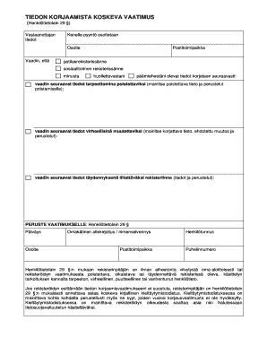 Request for Correction of Personal Data