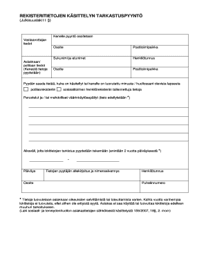Personal Data Processing Review Request