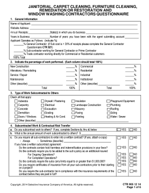 Janitorial and Cleaning Services Questionnaire