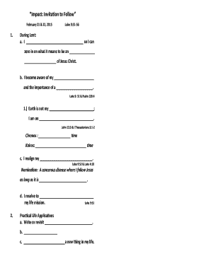 Lent Reflection Form