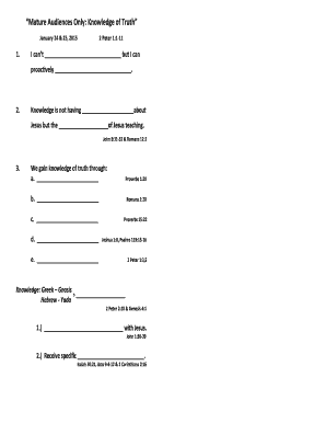 Knowledge of Truth Worksheet