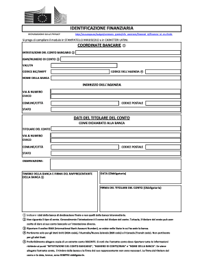 IDENTIFICAZIONE FINANZIARIA