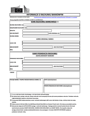 Bank Account Information Form