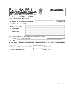 Form MR-1 Return of Appointment