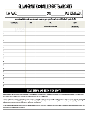 Importance scale - Gillam-Grant Kickball League Team Roster - gillamgrant