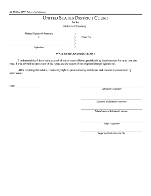 Waiver of an Indictment Form
